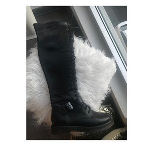 Black lace up boots